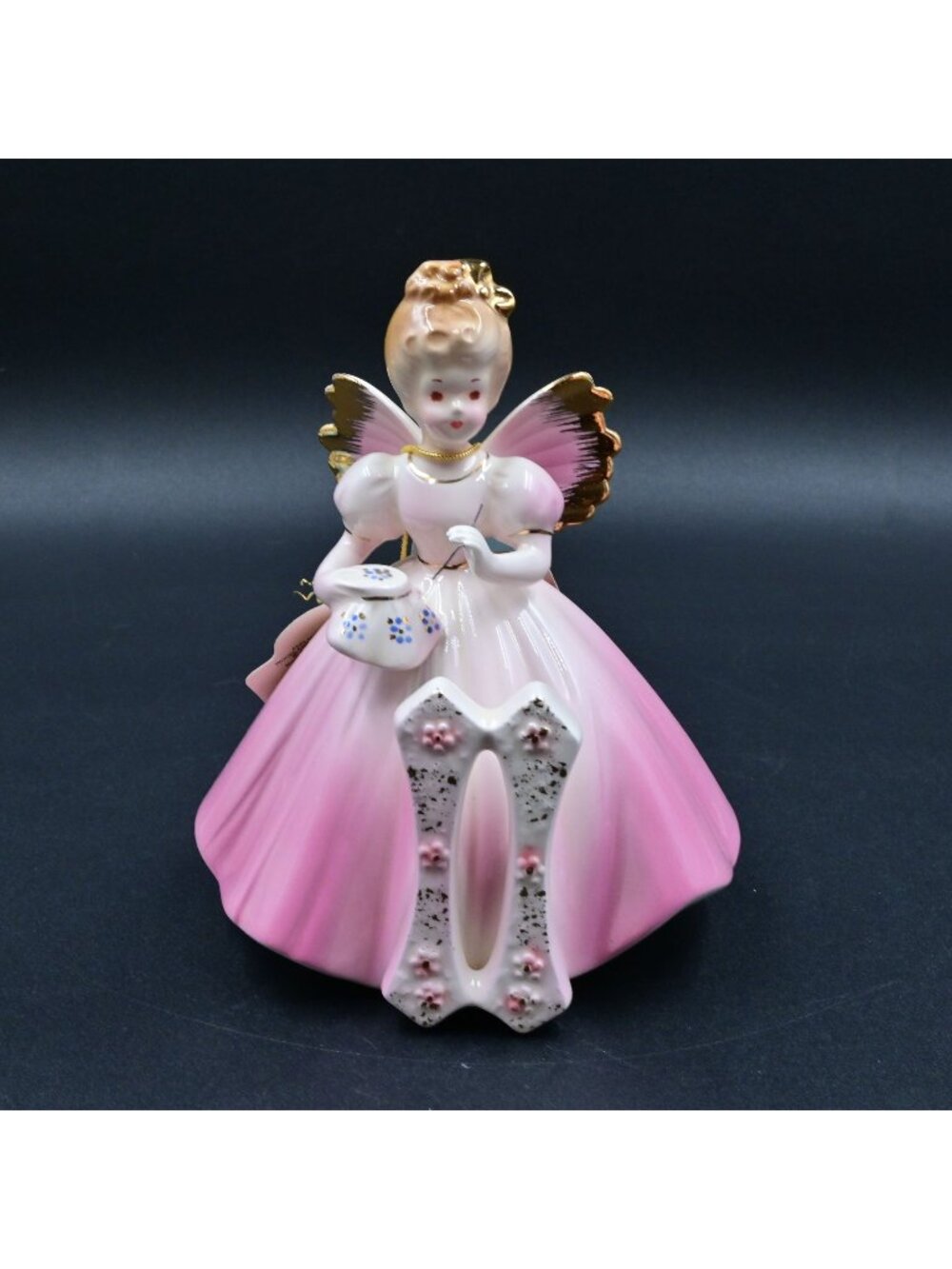 Josef Originals 11th Birthday Angel Figurine Pink Dress Vintage New Old Stock